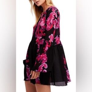 Free People Bell Sleeve Swing Dress in Black Size XS